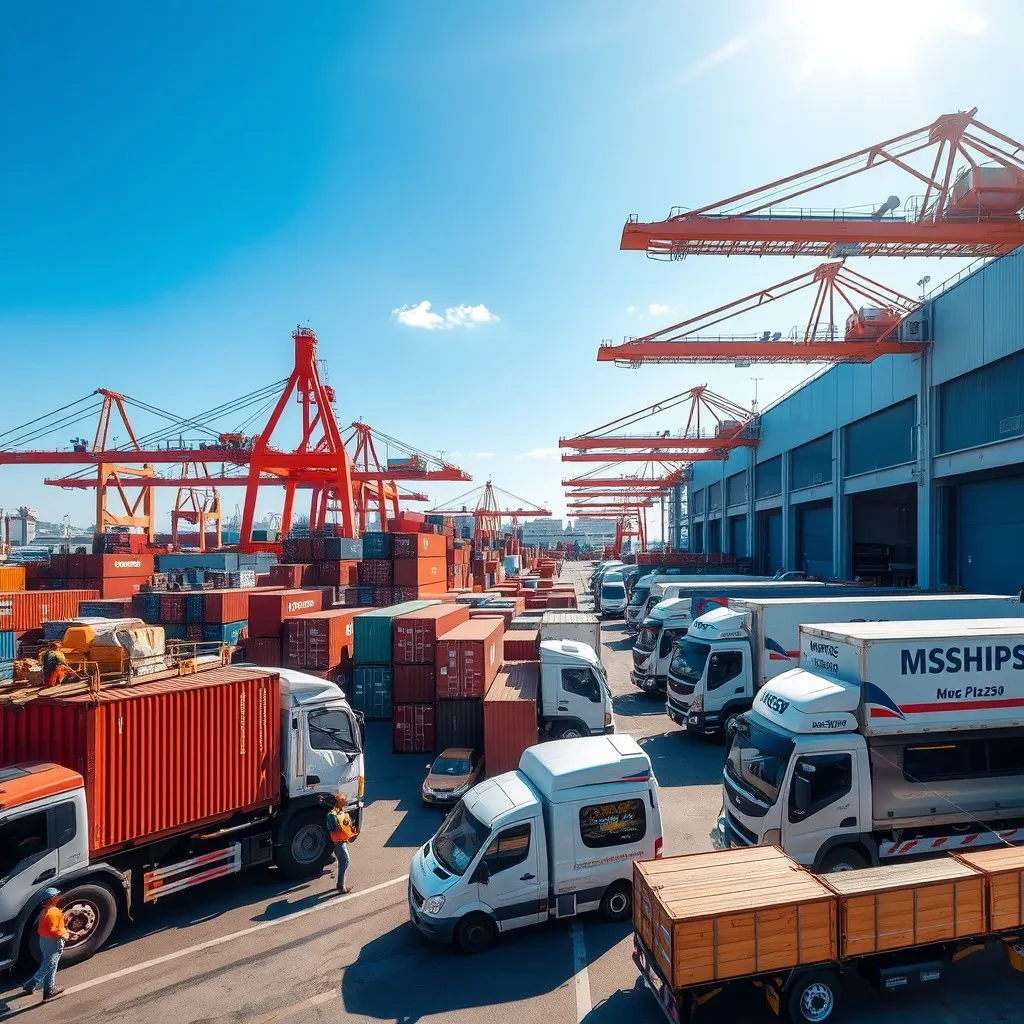 A-vibrant-realistic-image-showcasing-a-busy-shipping-port-in-Guangzhou